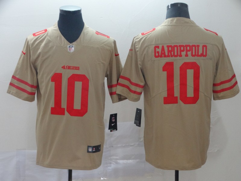 Men's San Francisco 49ers #10 Jimmy Garoppolo Gold Inverted Legend Stitched NFL Jersey